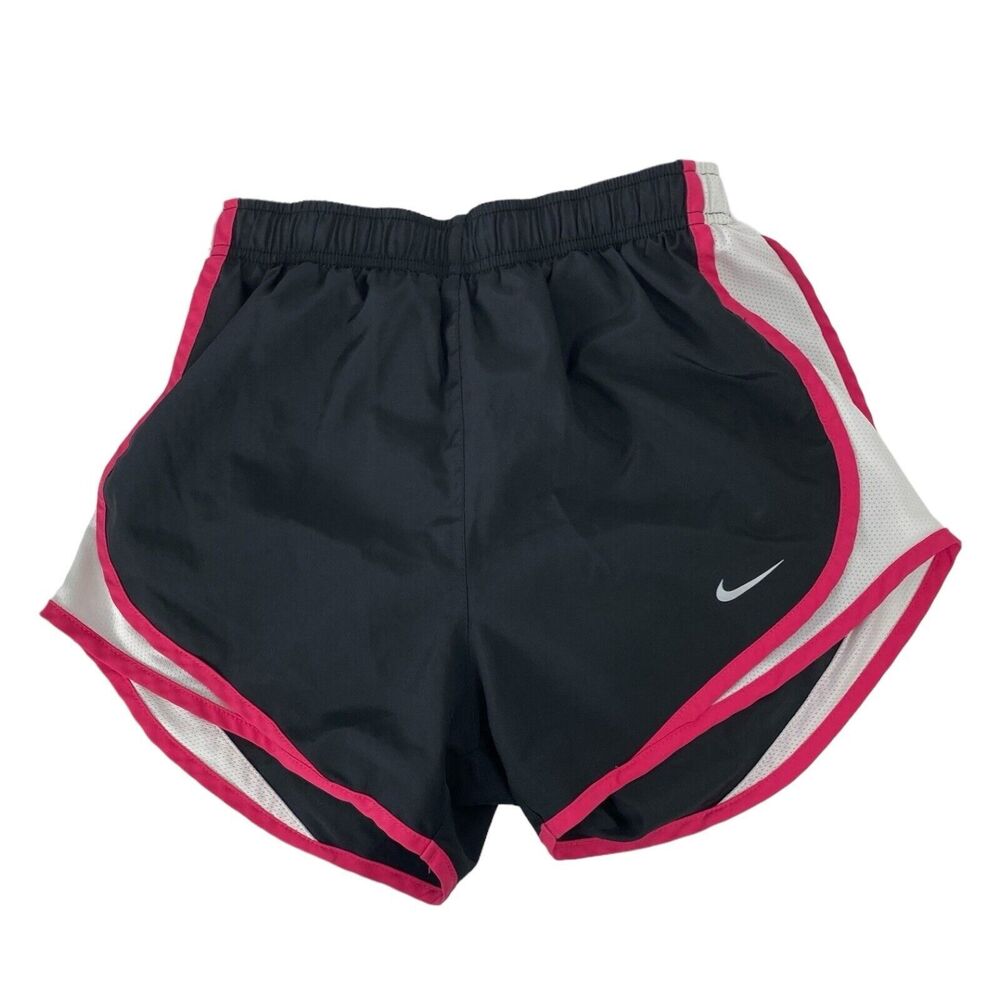 Nike Tempo Dri Fit Running Shorts Womens XS Black Pink Lined Athletic 512